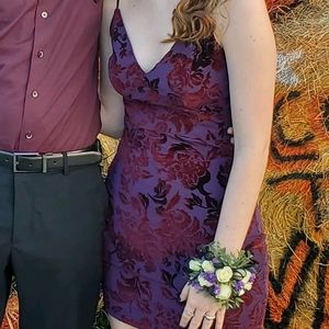 Plum Purple Velvet Mini Dress